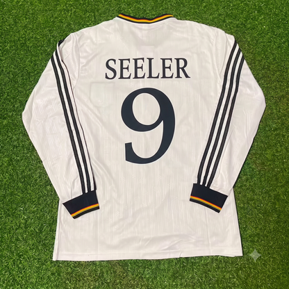 Fredi Bobic #9 Allemagne EURO 1996 Finale Domicile Maillot de Football Rétro Manches Longues