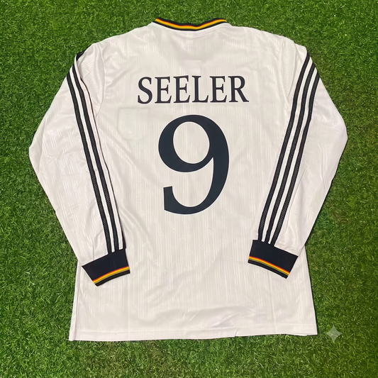 Uwe Seeler Germany EURO 1996 Final Home Long Sleeve Retro Football Jersey Kit