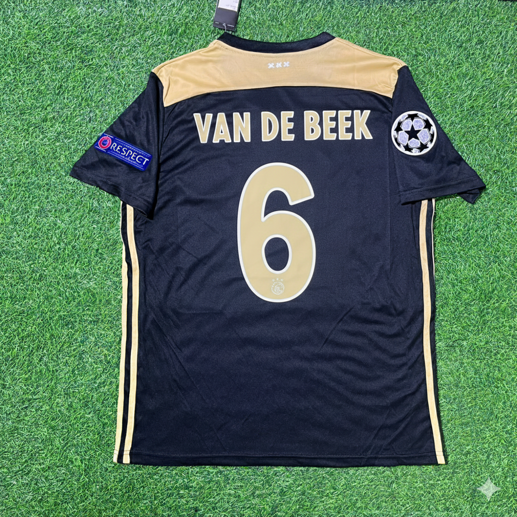 Donny van de Beek Ajax 2018–2019 Champions League Black Retro Football Jersey Kit