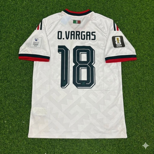 Obed Vargas Vega Mexico 2026 World Cup Home White Football Jersey