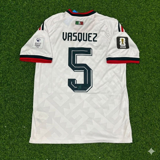 Johan Vasquez Vega Mexico 2026 World Cup Home White Football Jersey