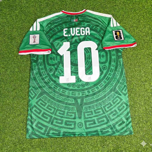 Ernesto Vega Mexico 2026 World Cup Home Green Football Jersey