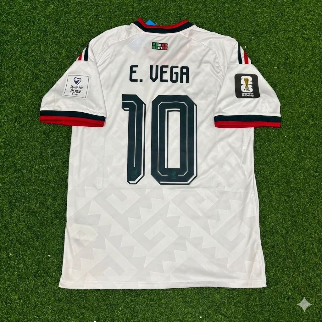 Ernesto Alexis Vega Mexico 2026 World Cup Home White Football Jersey
