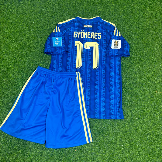 Viktor Gyökeres Sweden 2026 World Cup Away Kids Blue Football Jersey