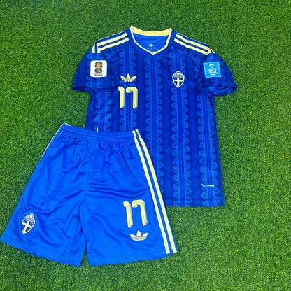 Viktor Gyökeres Sweden 2026 World Cup Away Kids Blue Football Jersey