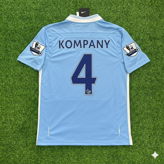 Vincent Kompany 4 Manchester City 2011/12 Home Kit Blue Retro Jersey Trikot Jersey Maillot Soccer Shirt