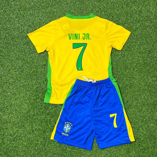 Vinícius Júnior 7 Brazil 2026 World Cup Kids New Season Football Jersey