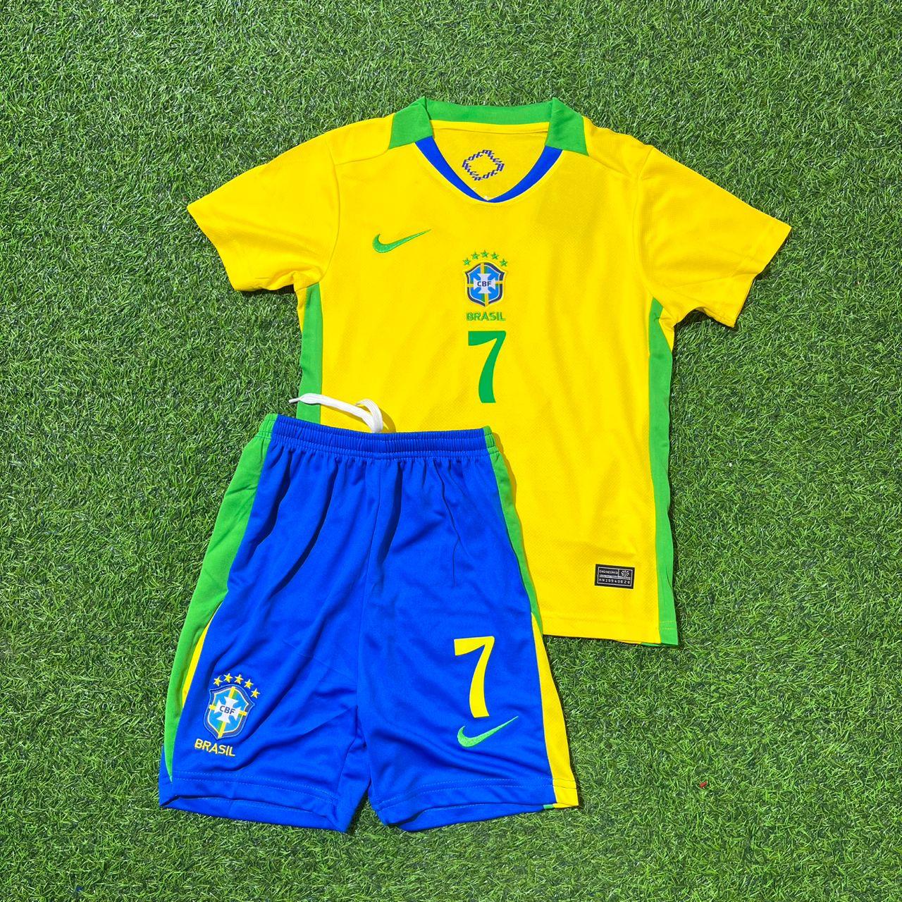 Vinícius Júnior 7 Brazil 2026 World Cup Kids New Season Football Jersey