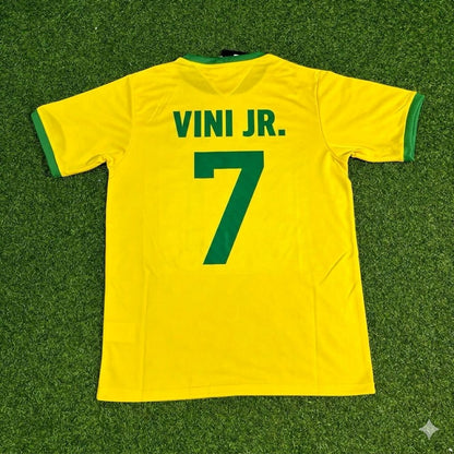 Vinicius Junior Brazil Retro Home Football Jersey Trikot Maillot