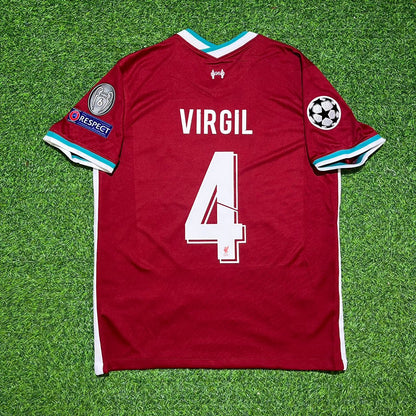 Virgil van Dijk #4 Liverpool 2020-21 Home Retro Football Jersey