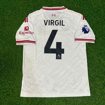 Virgil Van Dijk #4 Liverpool New Season 2027 White Away Football Jersey Kit