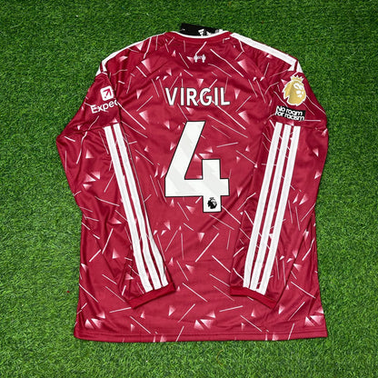 Virgil van Dijk Liverpool 2025 New Season Long Sleeve Football Jersey Kit