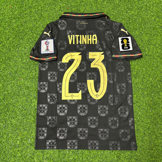 Vitinha #23 Portugal 2026 World Cup Black Football Jersey