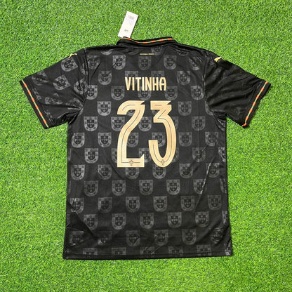 Vitinha Portugal 2025/26 Kit Maillot de Football Noir Nouvelle Saison