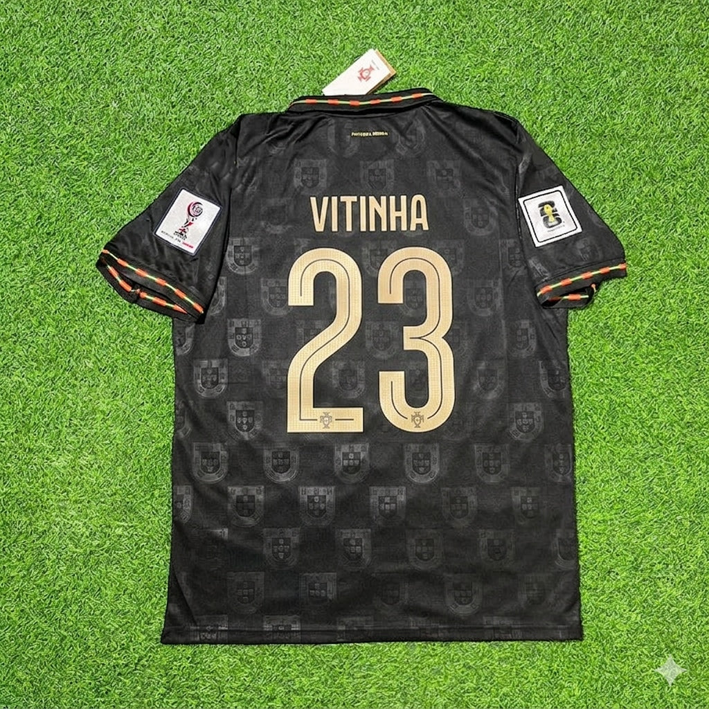 Vitinha #23 Portugal 2026 World Cup Black Football Jersey