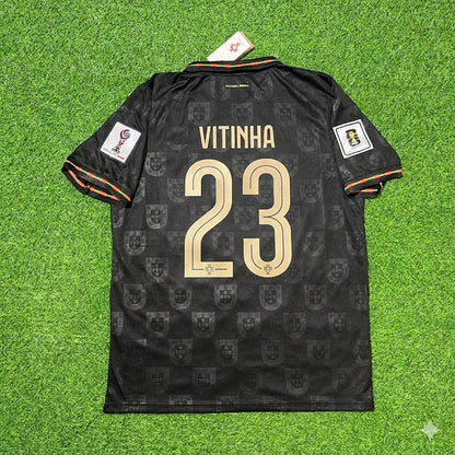Vitinha #23 Portugal 2026 World Cup Black Football Jersey