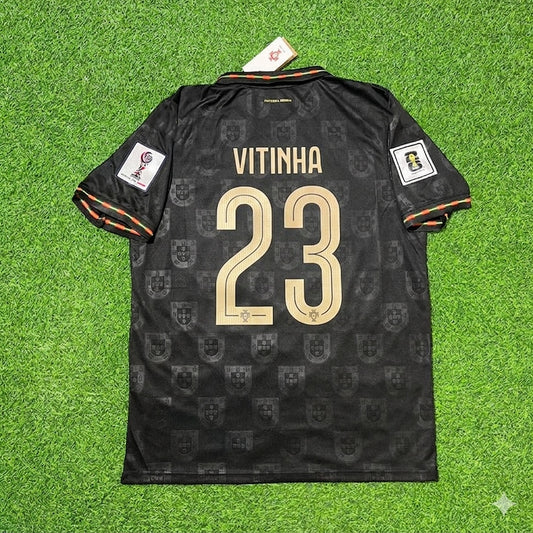 Vitinha #23 Portugal 2026 World Cup Black Football Jersey