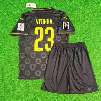 Vitinga Portugal 2026 World Cup Black Kids Football Jersey