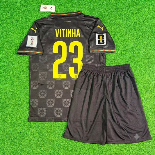 Vitinga Portugal 2026 World Cup Black Kids Football Jersey