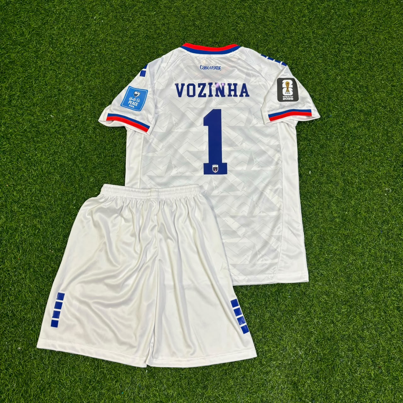 Vozinha #1 Cape Verde Goalkeeper 2026 World Cup Children White Football Jersey