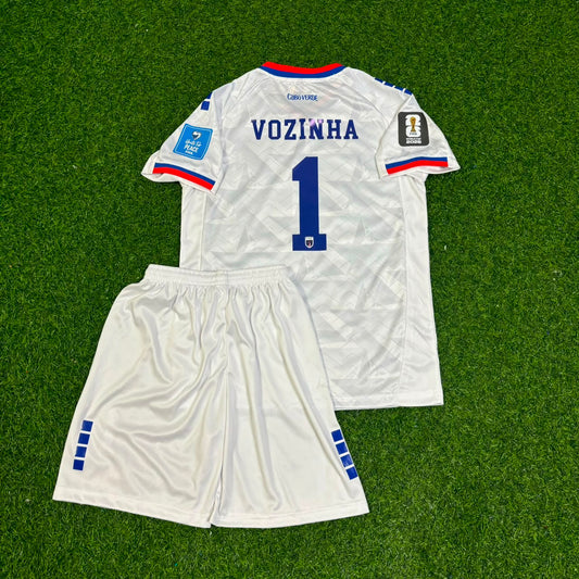 Vozinha #1 Cape Verde Goalkeeper 2026 World Cup Children White Football Jersey