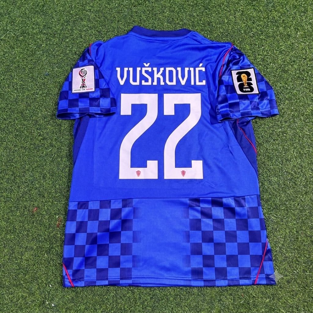 Luka Vuskovic Croatia 2026 World Cup Away Blue Football Jersey