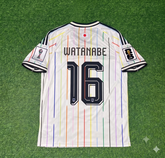 Tsuyoshi Watanabe Japan 2026 World Cup Away White Football Jersey Trikot Maillot