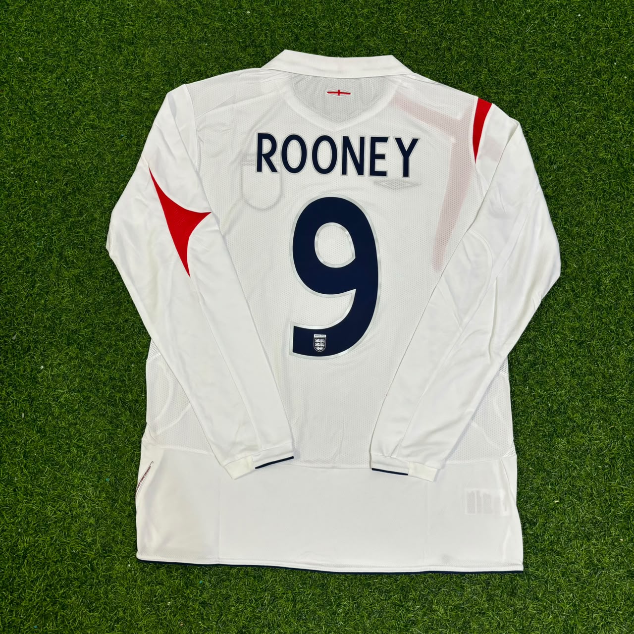 Wayne Rooney #9 England World Cup 2006  Home Long Sleeve Retro Jersey