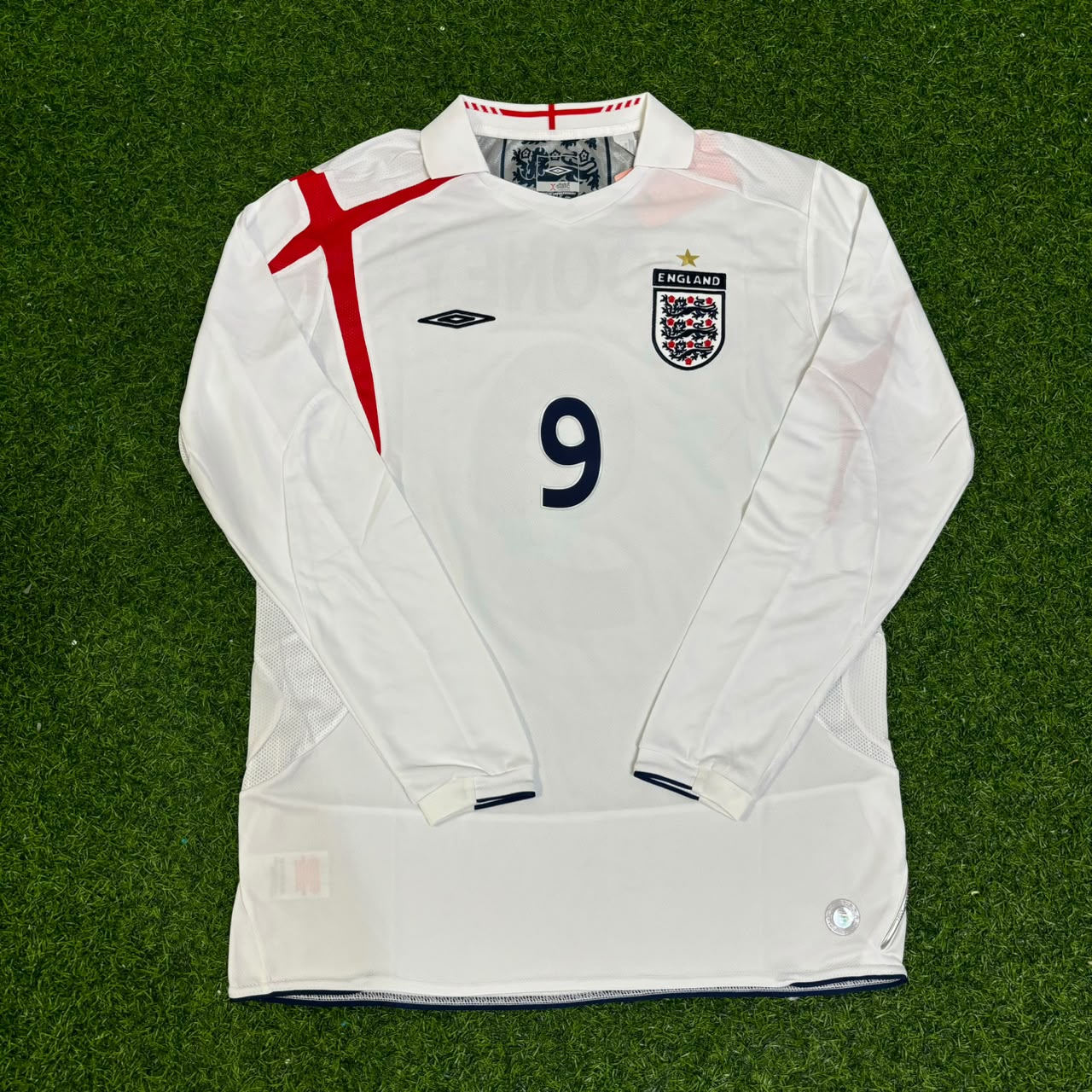 Wayne Rooney #9 England World Cup 2006  Home Long Sleeve Retro Jersey