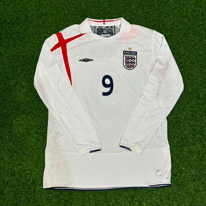 Wayne Rooney #9 England World Cup 2006  Home Long Sleeve Retro Jersey