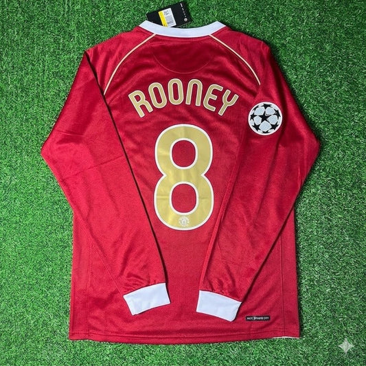 Wayne Rooney #8 Manchester United 2006 2007 Red Golden Jersey Trikot