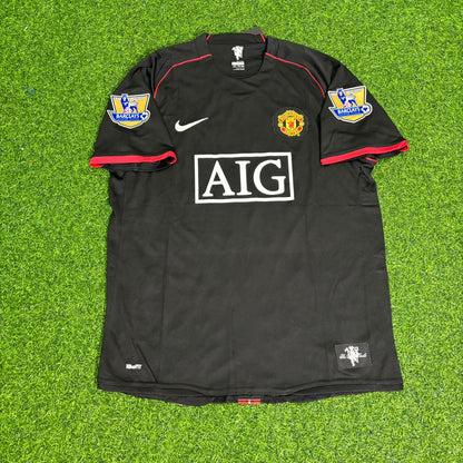 Wayne Rooney Manchester United 2007/2008 Black EPL Patch Retro Football Jersey Kit