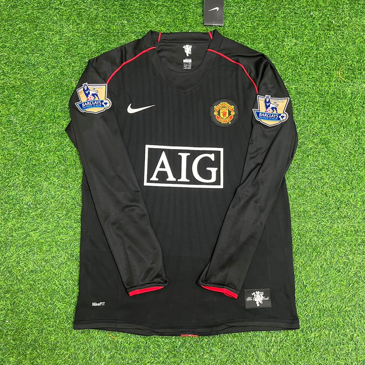 Wayne Rooney Manchester United 2007-2008 Black Retro Football Jersey Kit