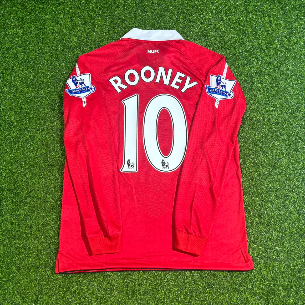 Wayne Rooney Manchester United 2010-2011 Long Sleeve Retro Home Football Jersey