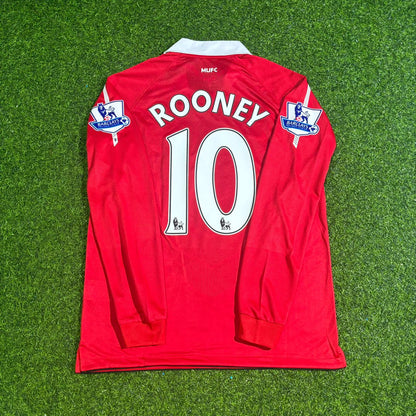 Wayne Rooney Manchester United 2010-2011 Long Sleeve Retro Home Football Jersey