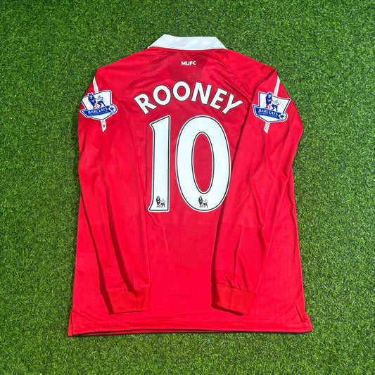 Wayne Rooney Manchester United 2010-2011 Long Sleeve Retro Home Football Jersey