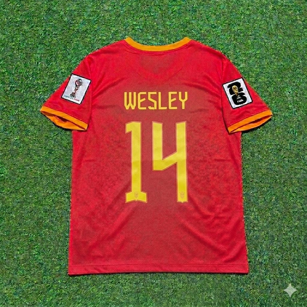Wesley 14# Brazil 2026 World Cup Red Jersey Trikot