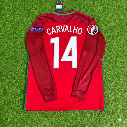 William Carvalho 14- Portugal EURO 2016 Final Long Sleeve Retro Football Jersey