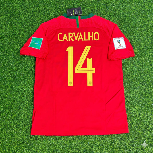 William Carvalho Portugal 2018 World Cup Red Retro Football Jersey