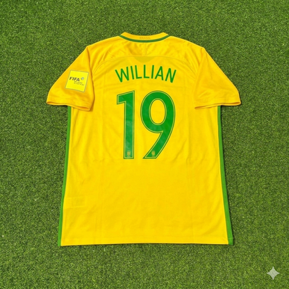 Willian #19 Brazil 2018 World Cup Home Football Jersey