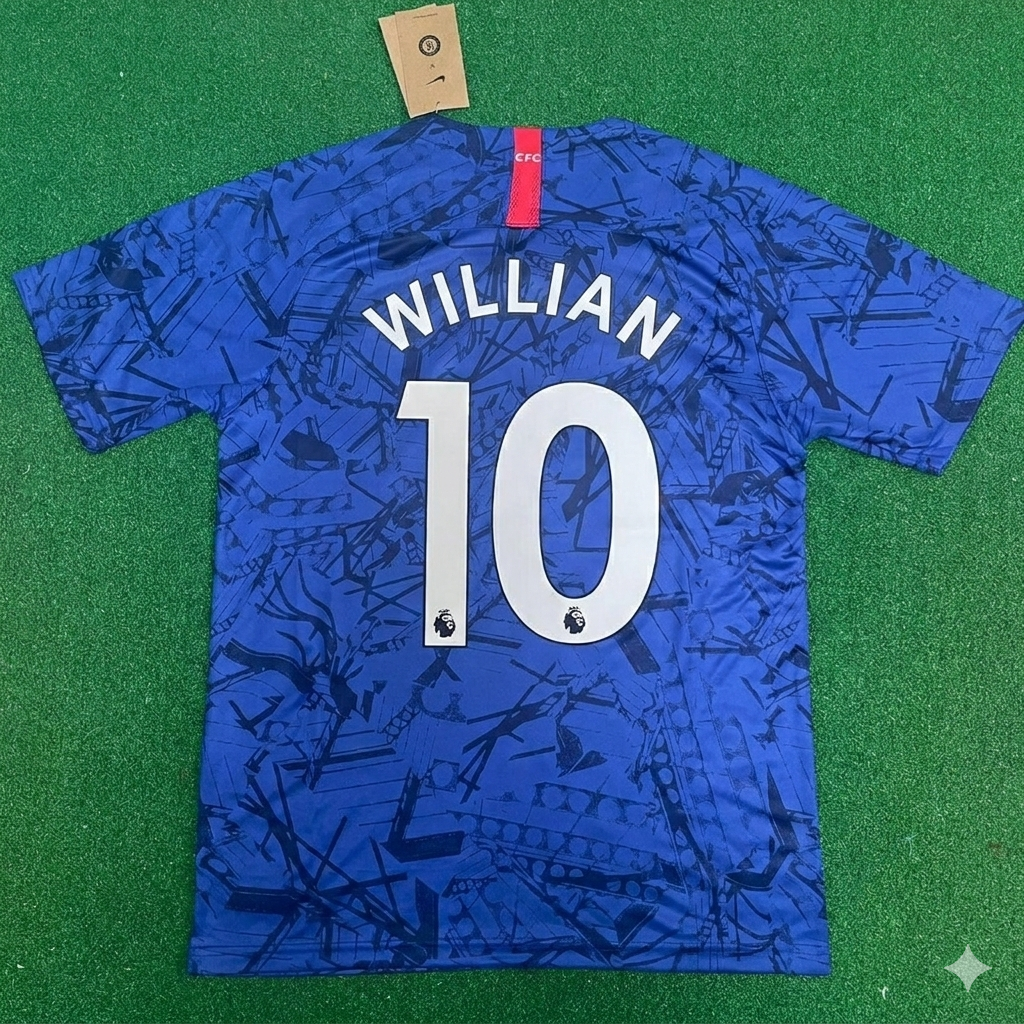 Willian #10 Chelsea 2019 2020 Blue Retro Kit Jersey Trikot Maglia Maillot Soccer Shirt