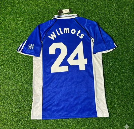 Marc Wilmots FC Schalke 04 1999/2000 Blaues Heimtrikot Retro Fußballtrikot