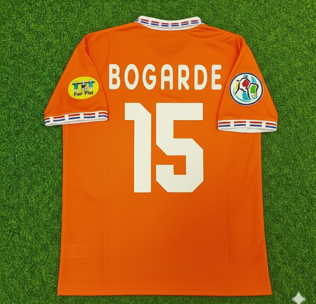 Winston Bogarde Netherlands EURO 1996 Home Retro Football Jersey