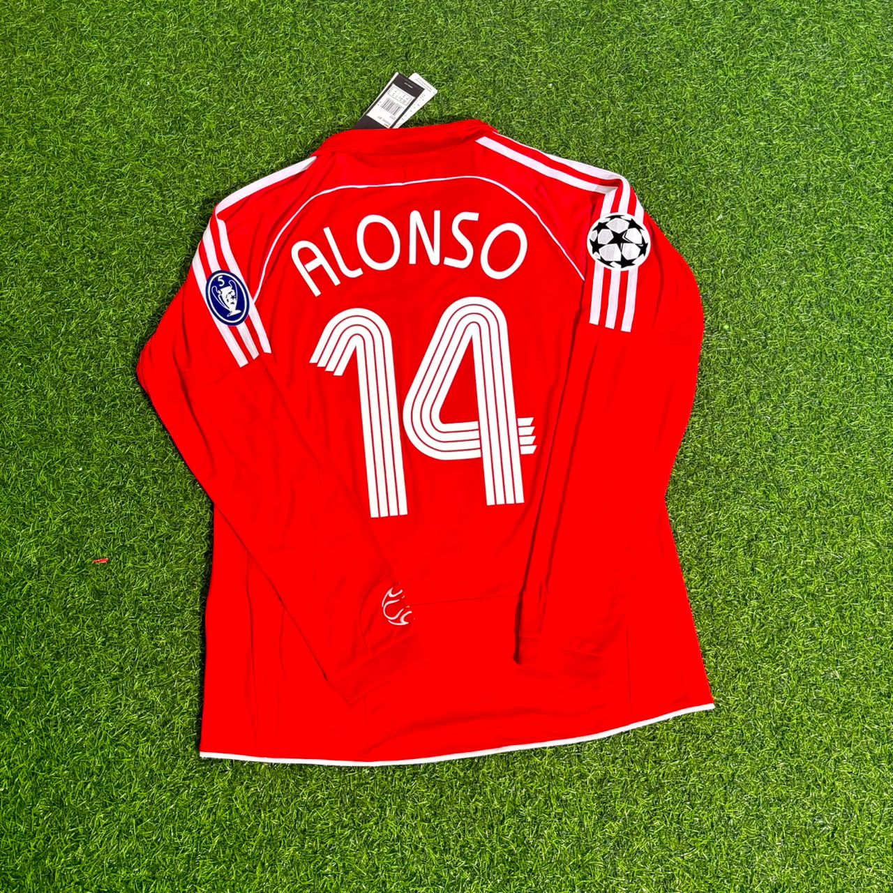 Xabi Alonso 14 – Liverpool 2007 Athens Champions League Final Retro Kit Jersey Trikot Maillot Soccer Shirt