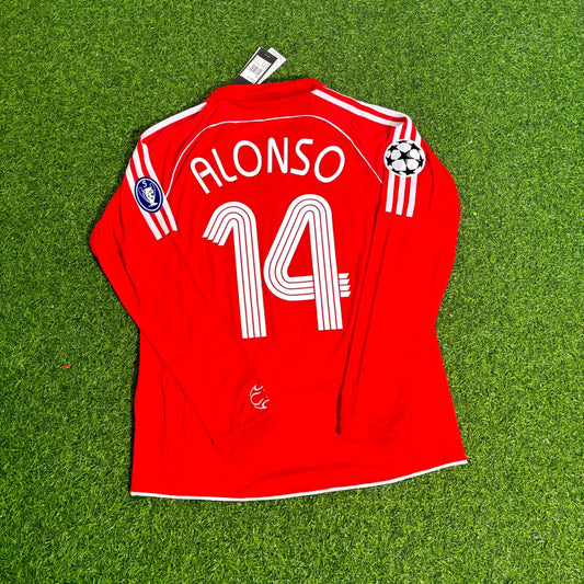 Xabi Alonso 14 – Liverpool 2007 Athens Champions League Final Retro Kit Jersey Trikot Maillot Soccer Shirt
