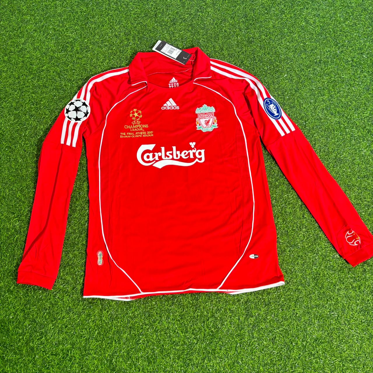 Xabi Alonso 14 – Liverpool 2007 Athens Champions League Final Retro Kit Jersey Trikot Maillot Soccer Shirt