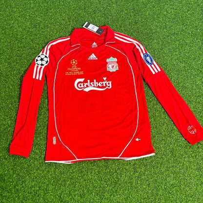 Xabi Alonso 14 – Liverpool 2007 Athens Champions League Final Retro Kit Jersey Trikot Maillot Soccer Shirt