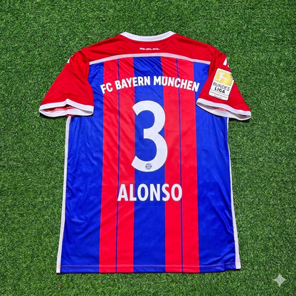 Xabi Alonso #3 Bayern Munich 2014 2015 Home Retro Patch Jersey