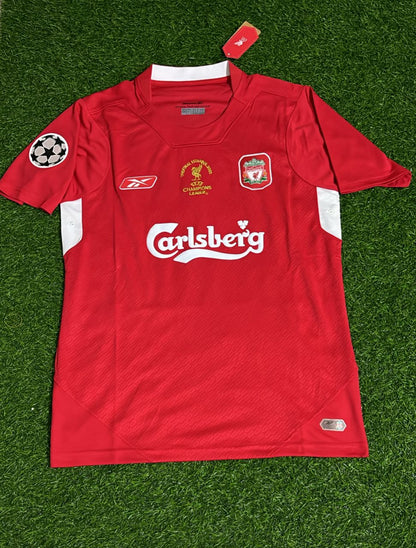 Xabi Alonso 14 – Liverpool 2005 Champions League Final Red Retro Jersey Trikot Soccer Shirt