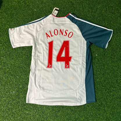 Xabi Alonso Liverpool 2006/2007 Premier League White Retro Football Jersey